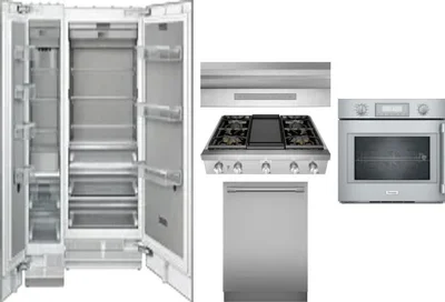 6 Piece Package Includes Refrigerator, Freezer, Cooktop, Wall Oven, Hood And Dishwasher