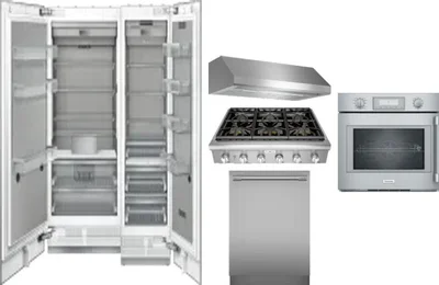 6 Piece Package Includes Refrigerator, Freezer, Cooktop, Wall Oven, Hood And Dishwasher