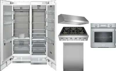 6 Piece Package Includes Refrigerator, Freezer, Cooktop, Wall Oven, Hood And Dishwasher