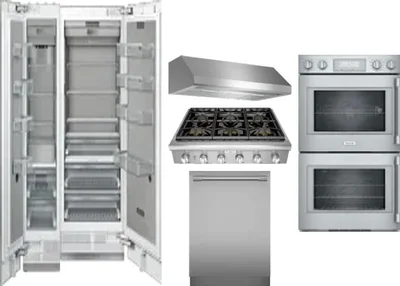 6 Piece Package Includes Refrigerator, Freezer, Cooktop, Wall Oven, Hood And Dishwasher