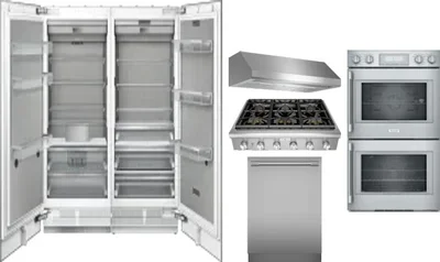 6 Piece Package Includes Refrigerator, Freezer, Cooktop, Wall Oven, Hood And Dishwasher