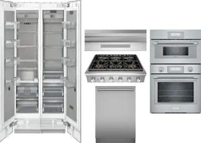 6 Piece Package Includes Refrigerator, Freezer, Cooktop, Wall Oven, Hood And Dishwasher