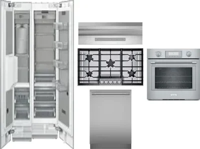 6 Piece Package Includes Refrigerator, Freezer, Cooktop, Wall Oven, Hood And Dishwasher