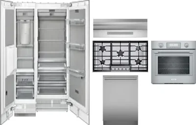 6 Piece Package Includes Refrigerator, Freezer, Cooktop, Wall Oven, Hood And Dishwasher