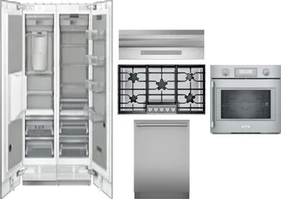 6 Piece Package Includes Refrigerator, Freezer, Cooktop, Wall Oven, Hood And Dishwasher