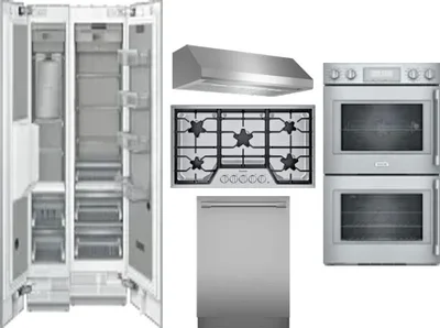 6 Piece Package Includes Refrigerator, Freezer, Cooktop, Wall Oven, Hood And Dishwasher