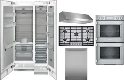6 Piece Package Includes Refrigerator, Freezer, Cooktop, Wall Oven, Hood And Dishwasher
