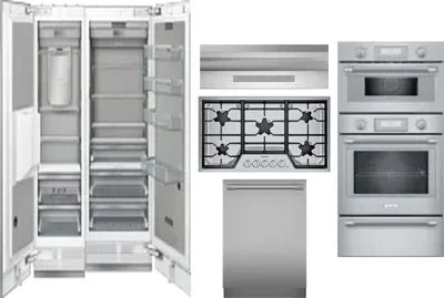 6 Piece Package Includes Refrigerator, Freezer, Cooktop, Wall Oven, Hood And Dishwasher
