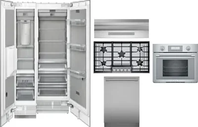 6 Piece Package Includes Refrigerator, Freezer, Cooktop, Wall Oven, Hood And Dishwasher
