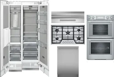 6 Piece Package Includes Refrigerator, Freezer, Cooktop, Wall Oven, Hood And Dishwasher