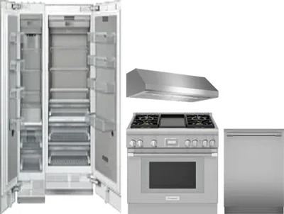5 Piece Package Includes Refrigerator, Freezer, Range, Hood And Dishwasher
