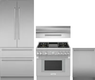 4 Piece Package Includes Refrigerator, Range, Hood And Dishwasher