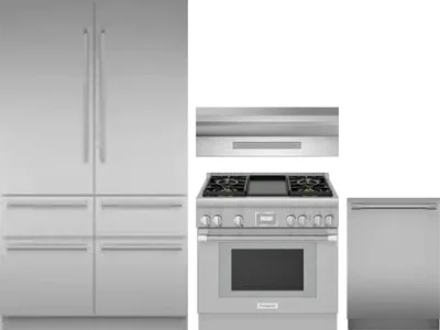 4 Piece Package Includes Refrigerator, Range, Hood And Dishwasher