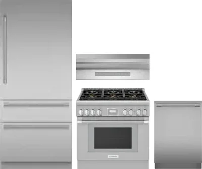 4 Piece Package Includes Refrigerator, Range, Hood And Dishwasher