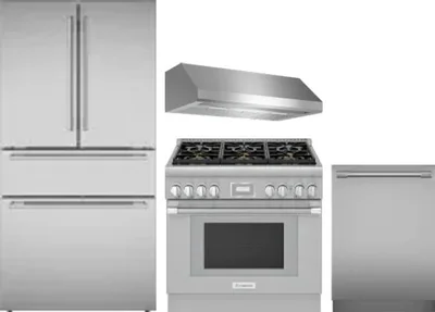 4 Piece Package Includes Refrigerator, Range, Hood And Dishwasher