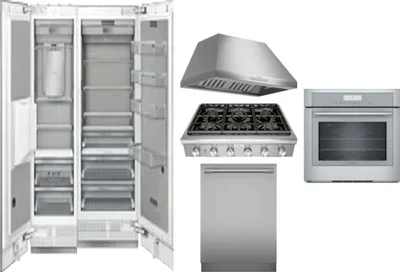 6 Piece Package Includes Refrigerator, Freezer, Cooktop, Wall Oven, Hood And Dishwasher
