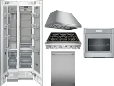 6 Piece Package Includes Refrigerator, Freezer, Cooktop, Wall Oven, Hood And Dishwasher