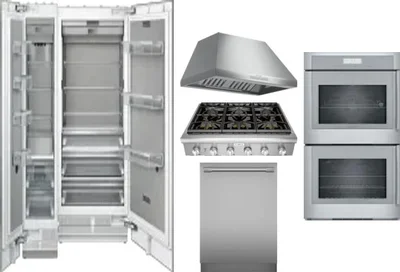 6 Piece Package Includes Refrigerator, Freezer, Cooktop, Wall Oven, Hood And Dishwasher