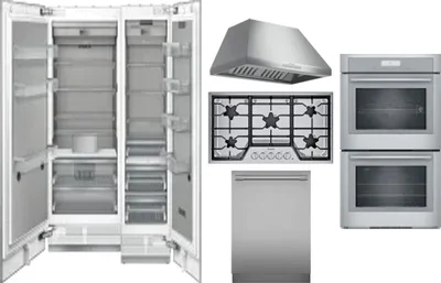 6 Piece Package Includes Refrigerator, Freezer, Cooktop, Wall Oven, Hood And Dishwasher