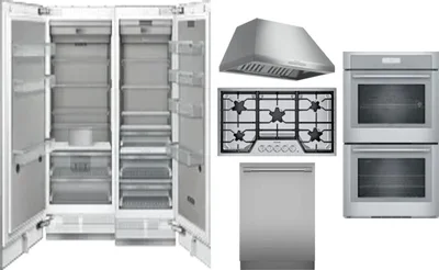 6 Piece Package Includes Refrigerator, Freezer, Cooktop, Wall Oven, Hood And Dishwasher