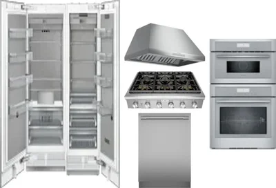 6 Piece Package Includes Refrigerator, Freezer, Cooktop, Wall Oven, Hood And Dishwasher