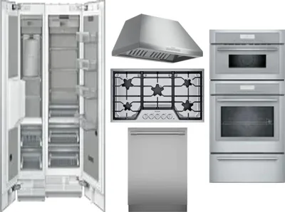 6 Piece Package Includes Refrigerator, Freezer, Cooktop, Wall Oven, Hood And Dishwasher