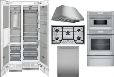 6 Piece Package Includes Refrigerator, Freezer, Cooktop, Wall Oven, Hood And Dishwasher