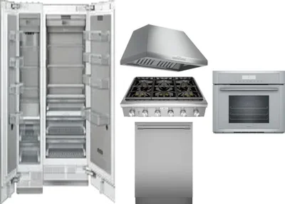 6 Piece Package Includes Refrigerator, Freezer, Cooktop, Wall Oven, Hood And Dishwasher