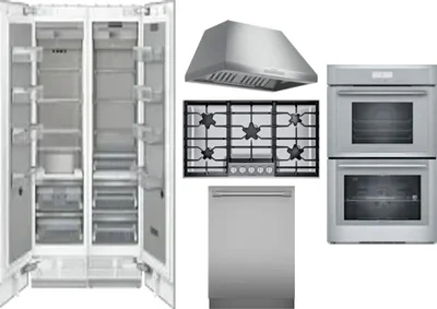 6 Piece Package Includes Refrigerator, Freezer, Cooktop, Wall Oven, Hood And Dishwasher