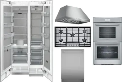 6 Piece Package Includes Refrigerator, Freezer, Cooktop, Wall Oven, Hood And Dishwasher