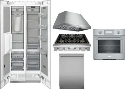 6 Piece Package Includes Refrigerator, Freezer, Cooktop, Wall Oven, Hood And Dishwasher
