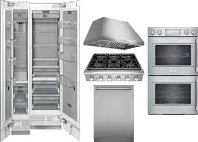 6 Piece Package Includes Refrigerator, Freezer, Cooktop, Wall Oven, Hood And Dishwasher