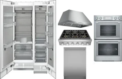6 Piece Package Includes Refrigerator, Freezer, Cooktop, Wall Oven, Hood And Dishwasher