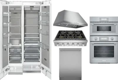 6 Piece Package Includes Refrigerator, Freezer, Cooktop, Wall Oven, Hood And Dishwasher