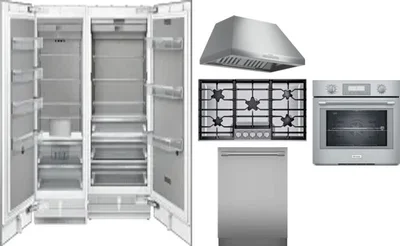 6 Piece Package Includes Refrigerator, Freezer, Cooktop, Wall Oven, Hood And Dishwasher