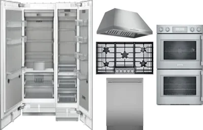 6 Piece Package Includes Refrigerator, Freezer, Cooktop, Wall Oven, Hood And Dishwasher