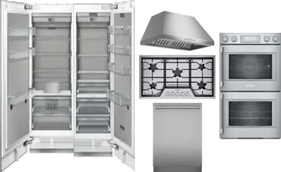 6 Piece Package Includes Refrigerator, Freezer, Cooktop, Wall Oven, Hood And Dishwasher