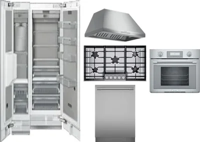 6 Piece Package Includes Refrigerator, Freezer, Cooktop, Wall Oven, Hood And Dishwasher
