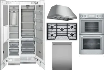 6 Piece Package Includes Refrigerator, Freezer, Cooktop, Wall Oven, Hood And Dishwasher