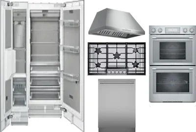 6 Piece Package Includes Refrigerator, Freezer, Cooktop, Wall Oven, Hood And Dishwasher