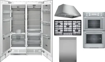 6 Piece Package Includes Refrigerator, Freezer, Cooktop, Wall Oven, Hood And Dishwasher