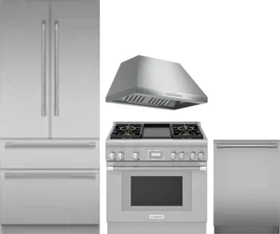 4 Piece Package Includes Refrigerator, Range, Hood And Dishwasher