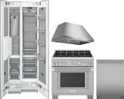 5 Piece Package Includes Refrigerator, Freezer, Range, Hood And Dishwasher