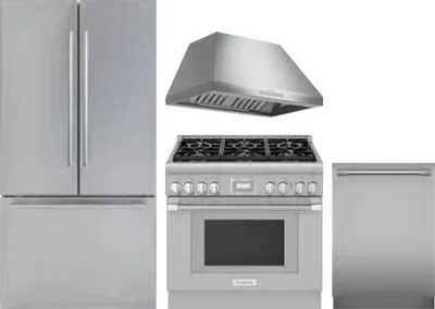 4 Piece Package Includes Refrigerator, Range, Hood And Dishwasher