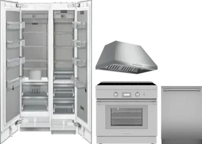 5 Piece Package Includes Refrigerator, Freezer, Range, Hood And Dishwasher