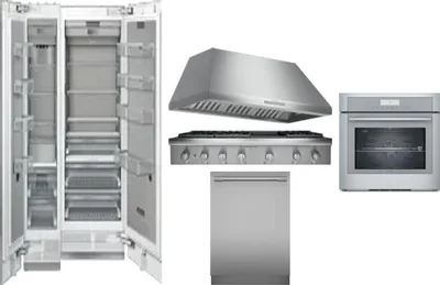 6 Piece Package Includes Refrigerator, Freezer, Cooktop, Wall Oven, Hood And Dishwasher