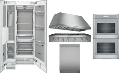 6 Piece Package Includes Refrigerator, Freezer, Cooktop, Wall Oven, Hood And Dishwasher