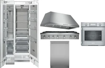 6 Piece Package Includes Refrigerator, Freezer, Cooktop, Wall Oven, Hood And Dishwasher