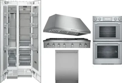6 Piece Package Includes Refrigerator, Freezer, Cooktop, Wall Oven, Hood And Dishwasher