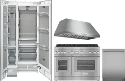 5 Piece Package Includes Refrigerator, Freezer, Range, Hood And Dishwasher